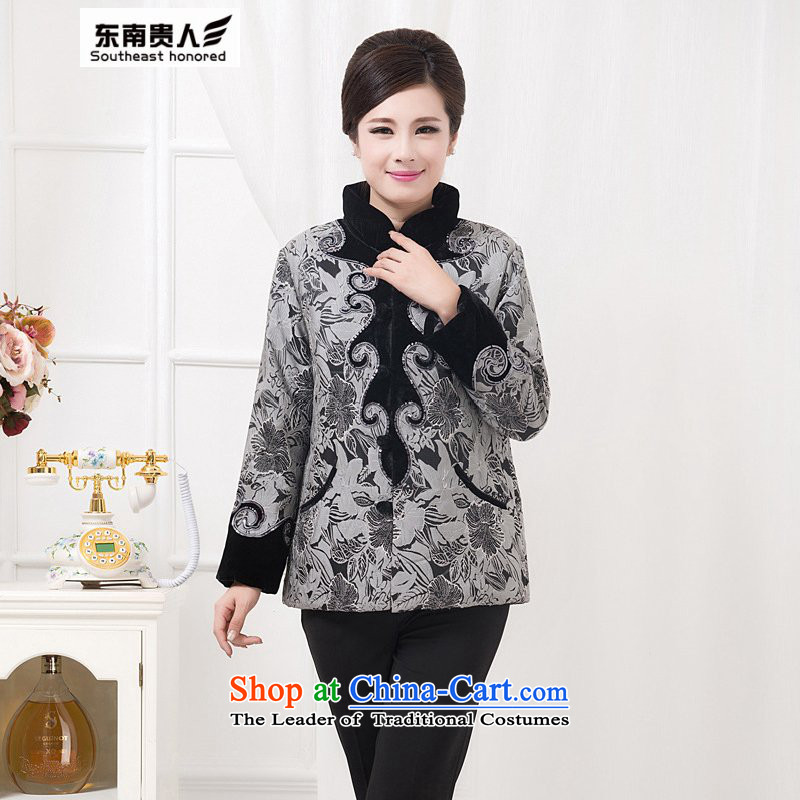 The south-east of winter clothing 2015 fezzes present new Tang dynasty ãþòâ middle-aged female-mother replacing cotton coat with Tang Dynasty Ms. Mama gray XXXL, southeast whimsical , , , shopping on the Internet