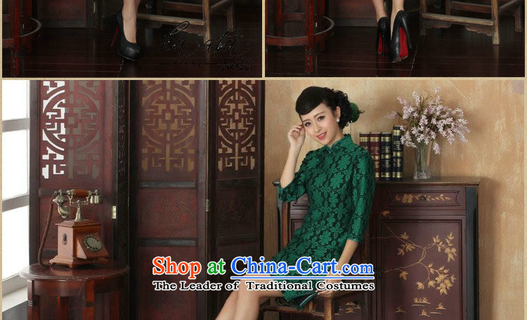 Tang Dynasty floral cheongsam with new autumn collar women improved lace velvet cheongsam dress Sau San 7 cuff will 5 red XL Photo, prices, brand platters! The elections are supplied in the national character of distribution, so action, buy now enjoy more preferential! As soon as possible.