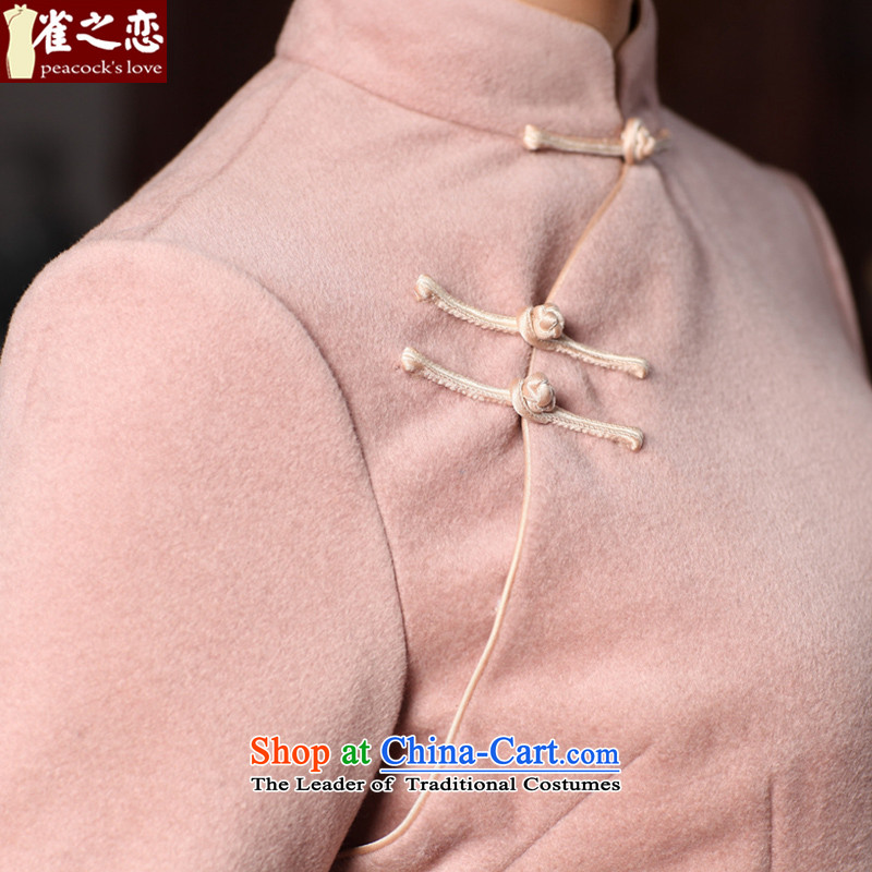 Love of birds from 2015 Spring new long-sleeved Tang dynasty gross? t-shirt female QC595 cheongsam pink S love of birds , , , shopping on the Internet
