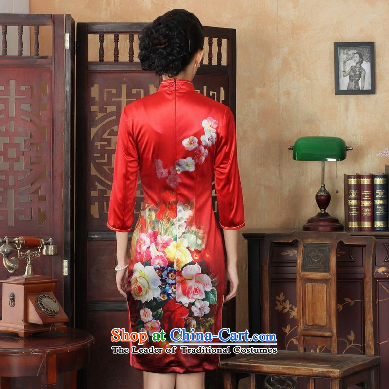158 Jing Chinese improved cheongsam dress long skirt superior Stretch Wool cheongsam dress Kim Sau San 7 Cuff Color pictures to Jing.... XL, online shopping