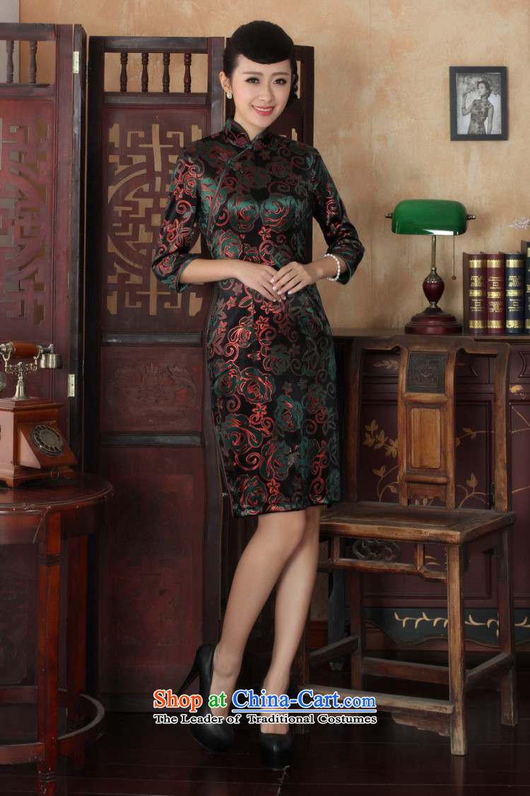 158 Jing Chinese improved cheongsam dress long skirt superior Stretch Wool cheongsam dress Kim 