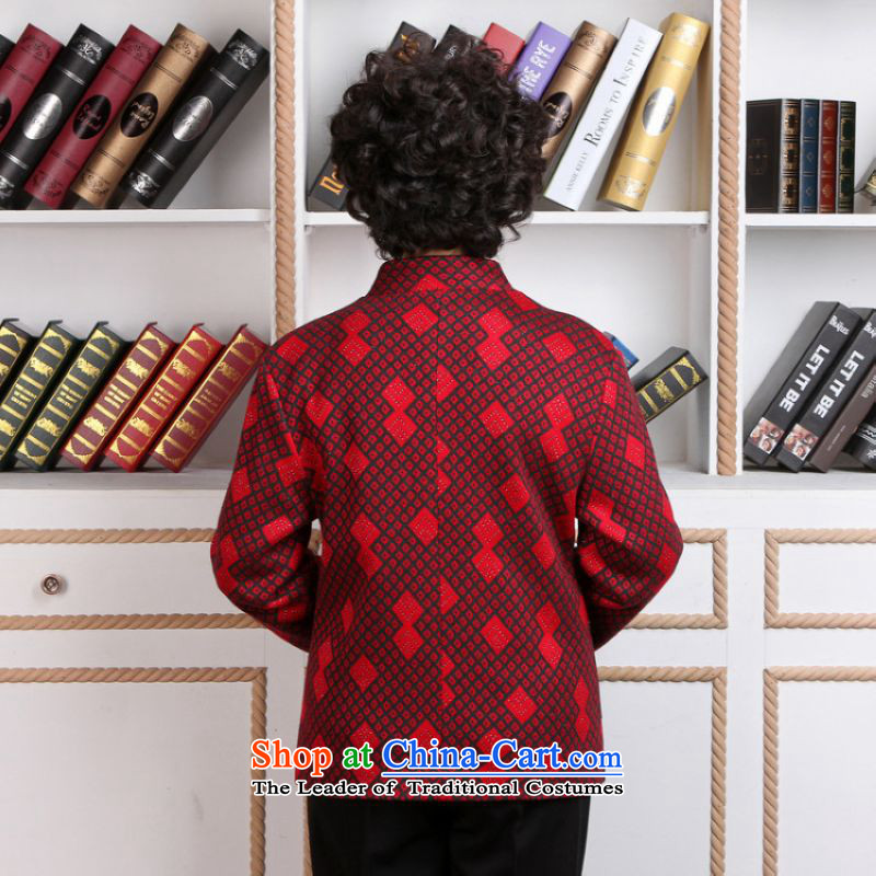 To Jing Ge older female Tang dynasty winter coats blouses Mock-neck Tang dynasty women wool? Tang Dynasty - 1 black jacket red grille 2XL, spend to Jing Ge , , , shopping on the Internet