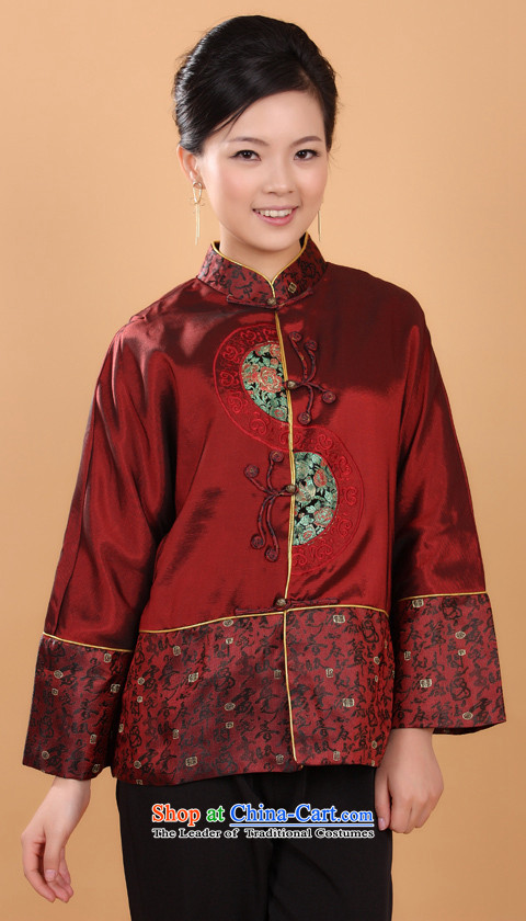 Ms Au King Mansion to Tang dynasty female autumn and winter coats blouses Mock-neck damask Tang blouses national dress - 3 red 3XL picture, prices, brand platters! The elections are supplied in the national character of distribution, so action, buy now enjoy more preferential! As soon as possible.