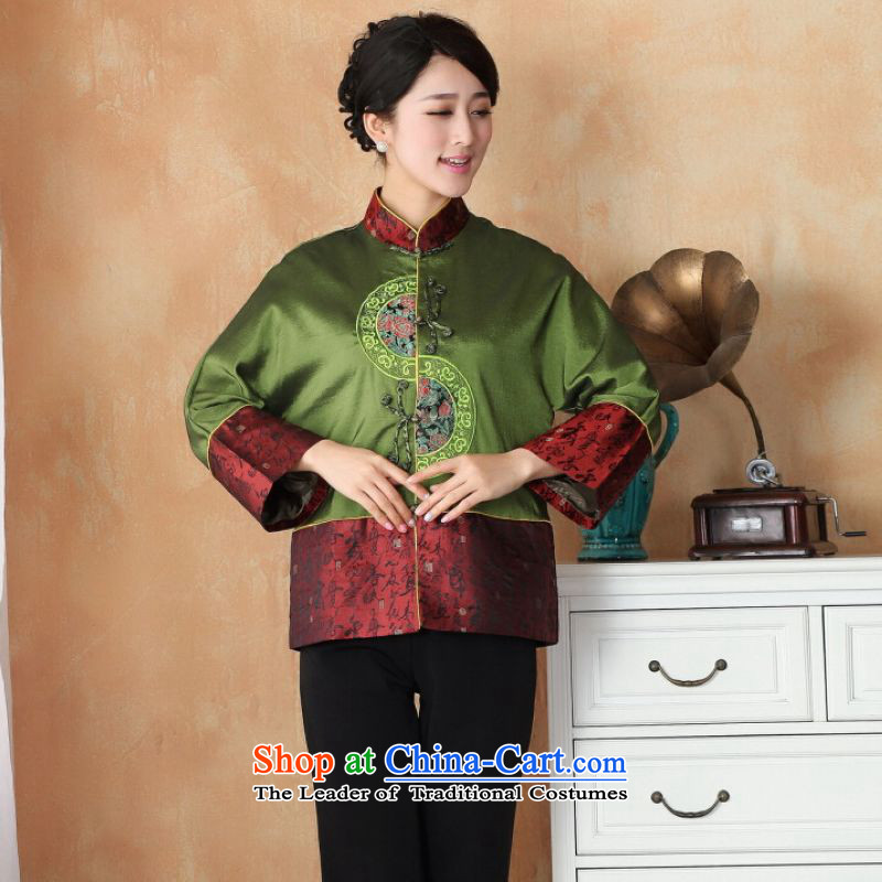 Ms Au King Mansion to Tang dynasty female autumn and winter coats blouses Mock-neck damask Tang blouses national dress - 3 red 3XL, intended Jing Ge , , , shopping on the Internet