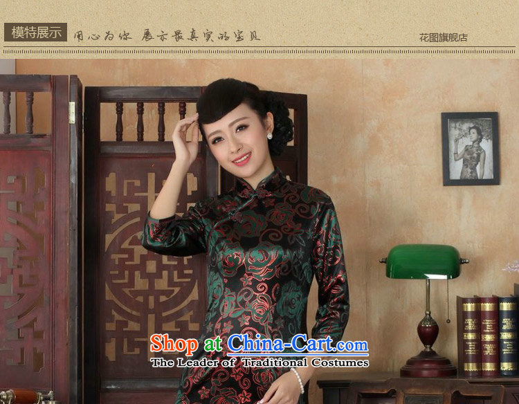 Tang Dynasty floral cheongsam with new autumn collar of ethnic Chinese women's gold velour cheongsam dress performances of Sau San dress figure XL Photo, prices, brand platters! The elections are supplied in the national character of distribution, so action, buy now enjoy more preferential! As soon as possible.