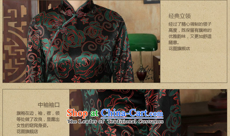 Tang Dynasty floral cheongsam with new autumn collar of ethnic Chinese women's gold velour cheongsam dress performances of Sau San dress figure XL Photo, prices, brand platters! The elections are supplied in the national character of distribution, so action, buy now enjoy more preferential! As soon as possible.