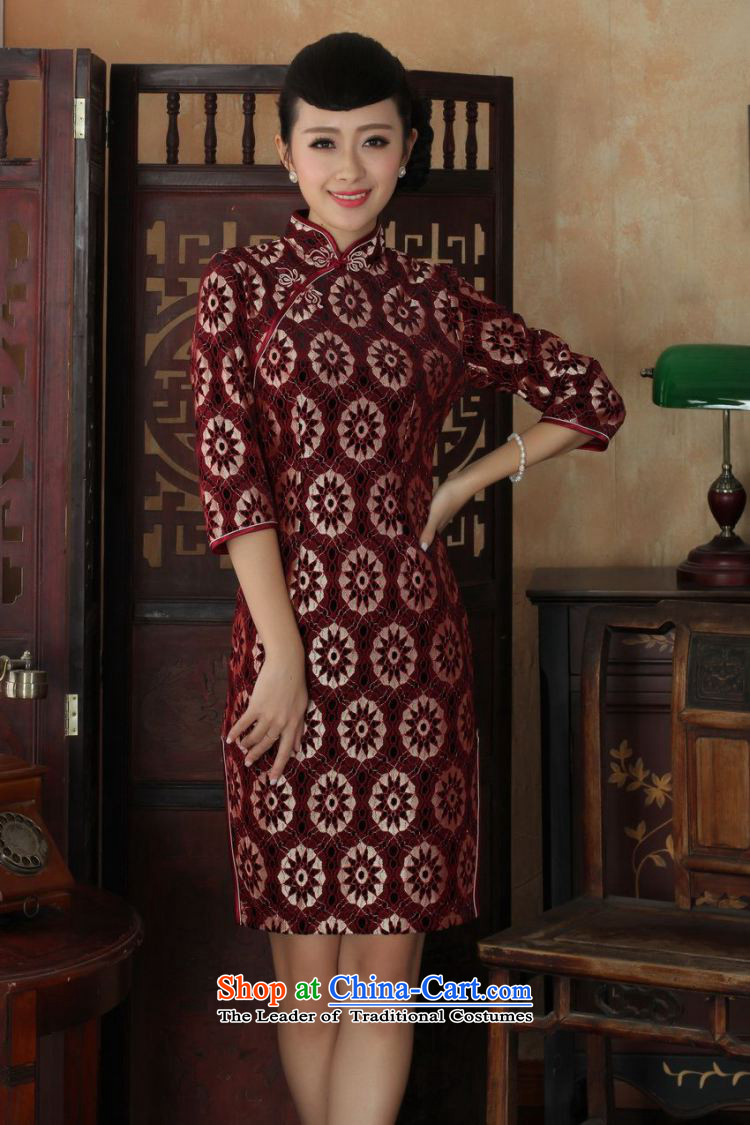 158 Jing Chinese improved cheongsam dress long skirt Superior elasticity lace cheongsam dress Kim scouring pads Sau San 7 Cuff TD0024 map color L picture, prices, brand platters! The elections are supplied in the national character of distribution, so action, buy now enjoy more preferential! As soon as possible.