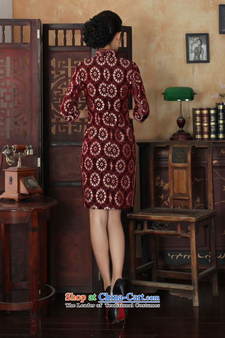 158 Jing Chinese improved cheongsam dress long skirt Superior elasticity lace cheongsam dress Kim scouring pads Sau San 7 Cuff TD0024 map color L picture, prices, brand platters! The elections are supplied in the national character of distribution, so action, buy now enjoy more preferential! As soon as possible.