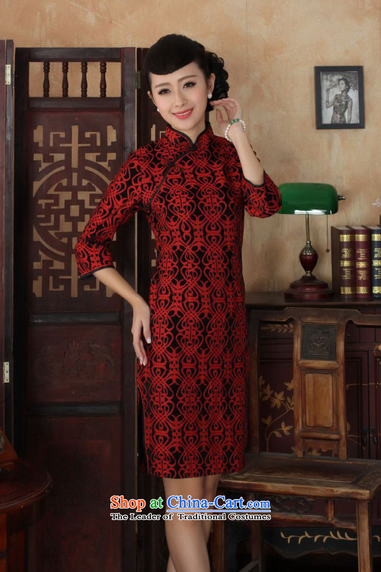 158 Jing Chinese improved cheongsam dress long skirt Superior elasticity lace cheongsam dress Kim scouring pads Sau San 7 Cuff TD0024 map color L picture, prices, brand platters! The elections are supplied in the national character of distribution, so action, buy now enjoy more preferential! As soon as possible.