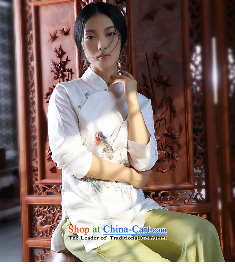 The 2014 autumn and winter new ink hand-painted cotton linen Tang Dynasty Chinese Han-girl shirt national wind jacket white XXL- retro pre-sale 3 day shipping picture, prices, brand platters! The elections are supplied in the national character of distribution, so action, buy now enjoy more preferential! As soon as possible.