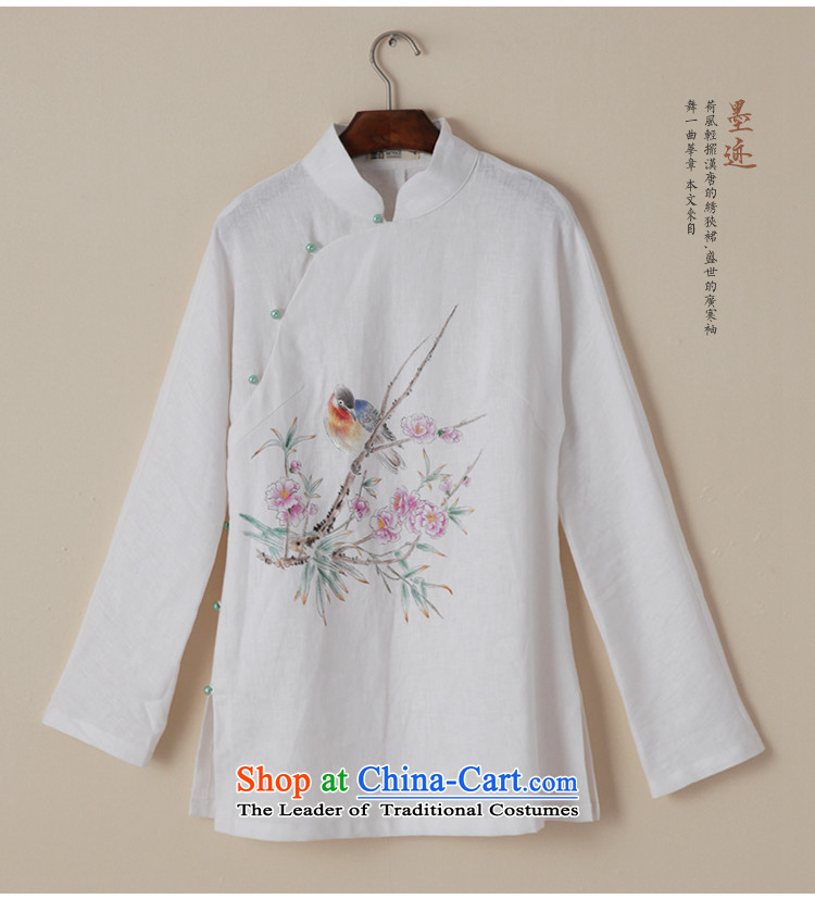 The 2014 autumn and winter new ink hand-painted cotton linen Tang Dynasty Chinese Han-girl shirt national wind jacket white XXL- retro pre-sale 3 day shipping picture, prices, brand platters! The elections are supplied in the national character of distribution, so action, buy now enjoy more preferential! As soon as possible.