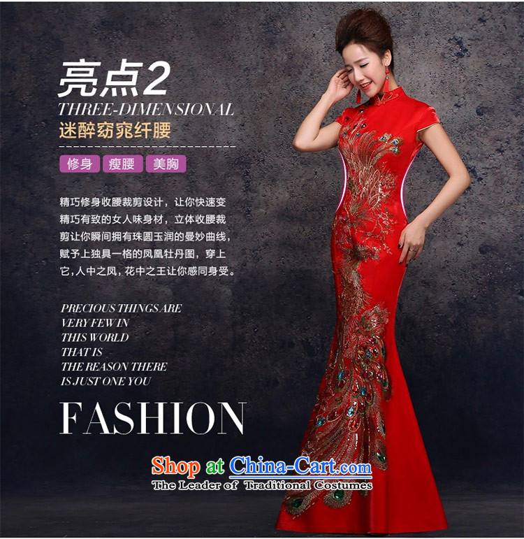 Ferrara 2015 new bride replacing marriage qipao Phoenix embroidery bows services improved crowsfoot long gown XL Suzhou shipment picture, prices, brand platters! The elections are supplied in the national character of distribution, so action, buy now enjoy more preferential! As soon as possible.
