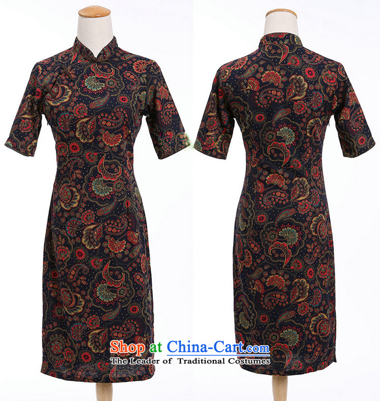 Jie in Wisconsin, China wind retro elegant ladies linen Spring Collar and knee in manual long qipao small vine, Athena Mock-neck qipao M picture, prices, brand platters! The elections are supplied in the national character of distribution, so action, buy now enjoy more preferential! As soon as possible.