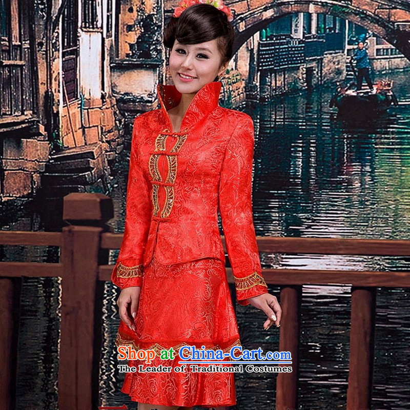 Love So peng lai Sa Fei-new stylish cheongsam wedding photography qipao gown qipao bride bows serving Hot Sales for autumn and winter), Red S can TU9 returning, love so Peng (AIRANPENG) , , , shopping on the Internet