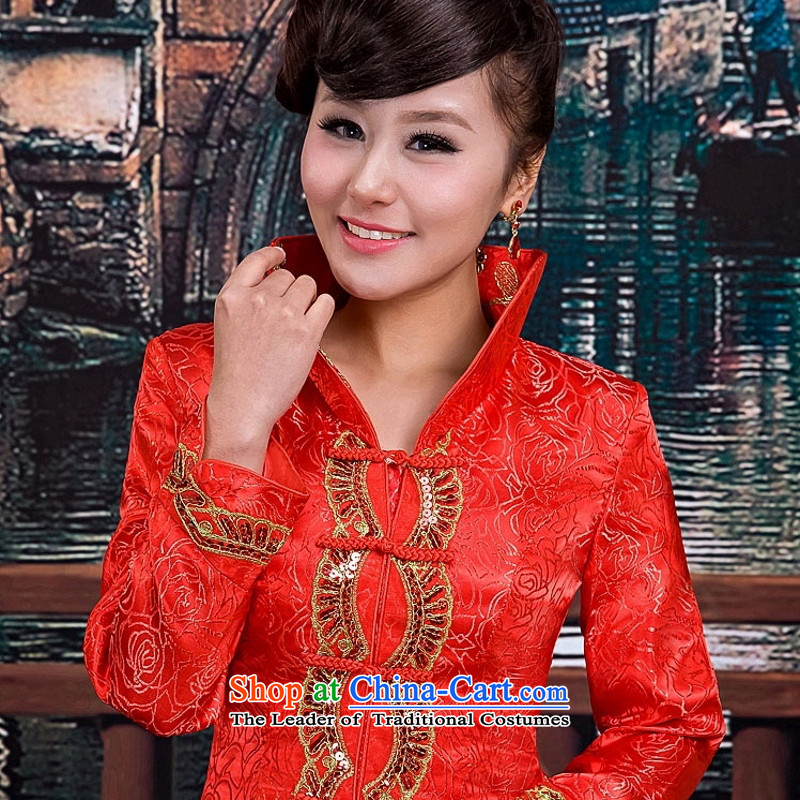 Love So peng lai Sa Fei-new stylish cheongsam wedding photography qipao gown qipao bride bows serving Hot Sales for autumn and winter), Red S can TU9 returning, love so Peng (AIRANPENG) , , , shopping on the Internet