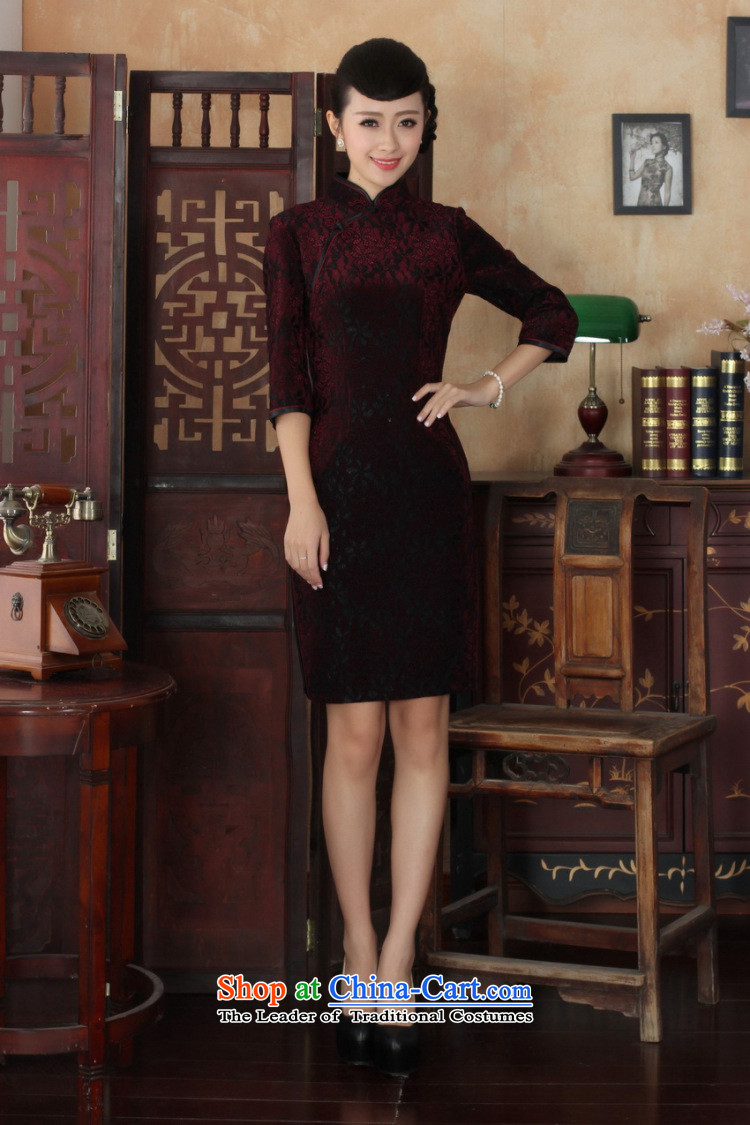 Ms Au King Mansion to Chinese improved cheongsam dress long skirt Superior elasticity lace cheongsam dress Kim scouring pads Sau San 7 Cuff TD0021 map color M brand, prices, picture platters! The elections are supplied in the national character of distribution, so action, buy now enjoy more preferential! As soon as possible.