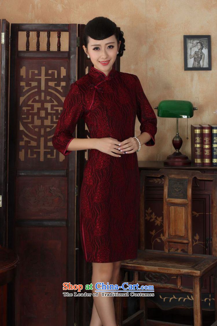 Ms Au King Mansion to Chinese improved cheongsam dress long skirt Superior elasticity lace cheongsam dress Kim scouring pads Sau San 7 Cuff TD0025 map color L picture, prices, brand platters! The elections are supplied in the national character of distribution, so action, buy now enjoy more preferential! As soon as possible.