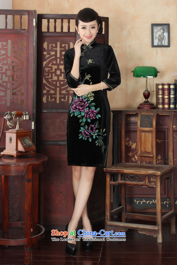 Ms Au King Mansion to Chinese improved cheongsam dress long skirt superior Stretch Wool cheongsam dress Kim Sau San 7 Cuff -B purple XL Photo, prices, brand platters! The elections are supplied in the national character of distribution, so action, buy now enjoy more preferential! As soon as possible.