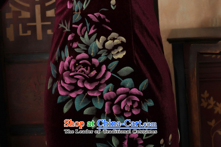 Ms Au King Mansion to Chinese improved cheongsam dress long skirt superior Stretch Wool cheongsam dress Kim Sau San 7 Cuff -B purple XL Photo, prices, brand platters! The elections are supplied in the national character of distribution, so action, buy now enjoy more preferential! As soon as possible.