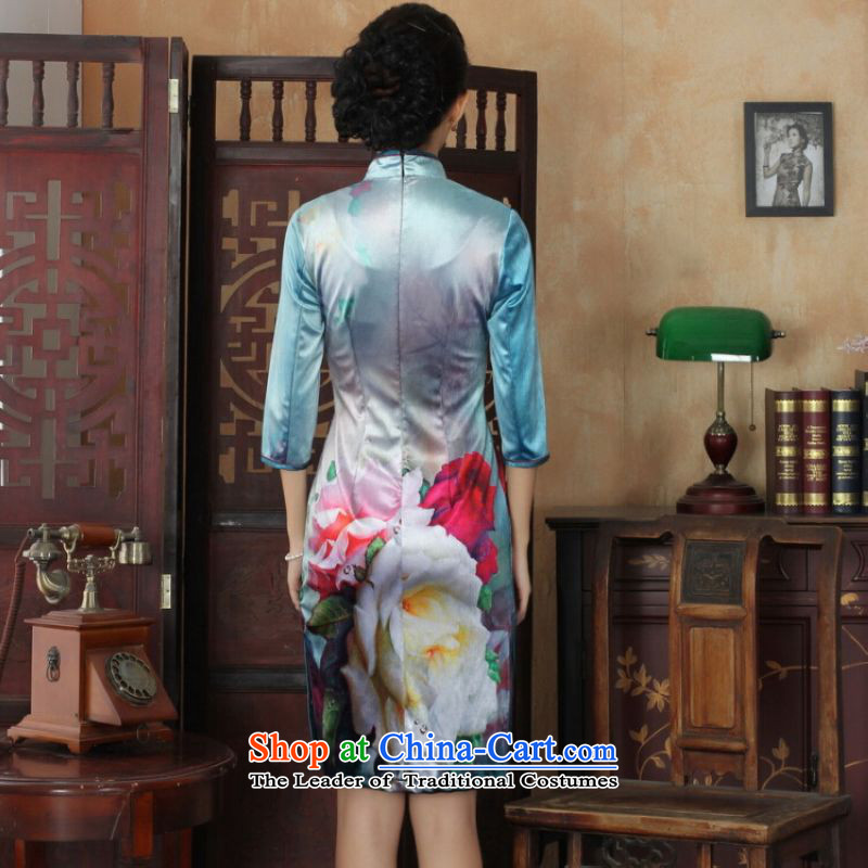 Ms Au King Mansion to Chinese improved cheongsam dress long skirt superior Stretch Wool cheongsam dress Kim   7 color photo M to cuff Jing Ge , , , shopping on the Internet