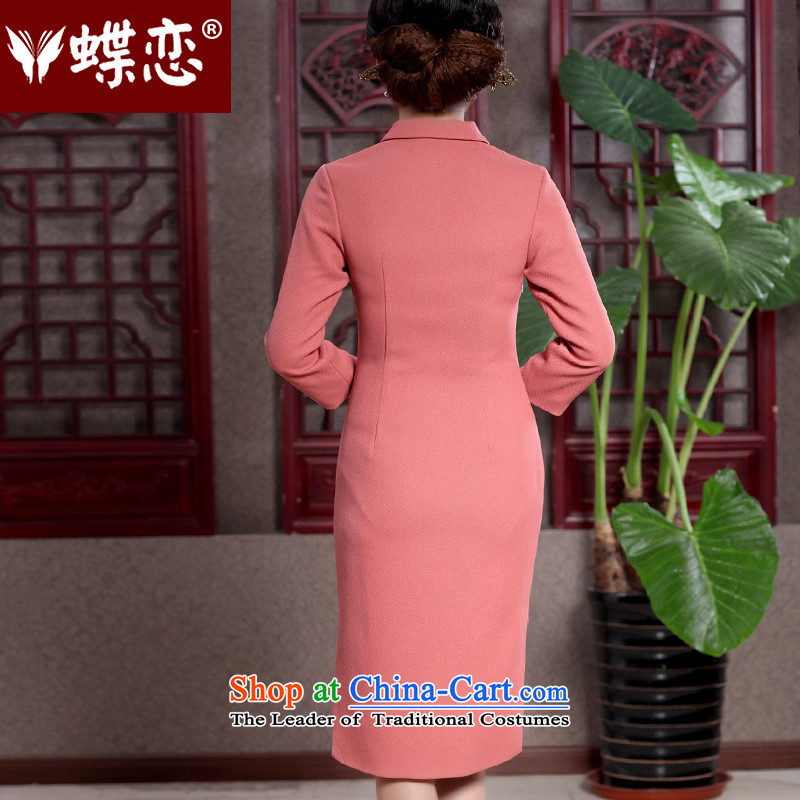Butterfly Lovers 2015 Autumn new stylish pearl deduction, improved cheongsam dress daily Sau San long qipao 49107 orange  M Butterfly Lovers , , , shopping on the Internet