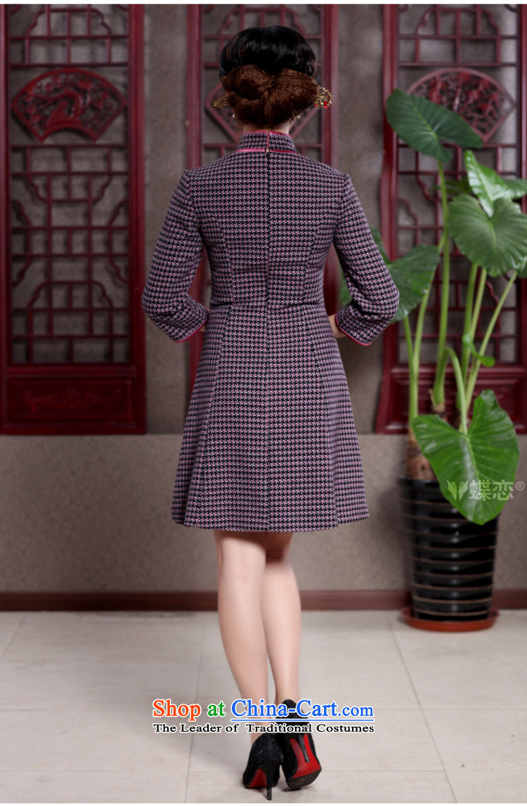 Butterfly Lovers 2015 Autumn New) chidori grid style qipao improved dresses retro temperament Tang dynasty qipao 49108 Red chidori grid  XL Photo, prices, brand platters! The elections are supplied in the national character of distribution, so action, buy now enjoy more preferential! As soon as possible.