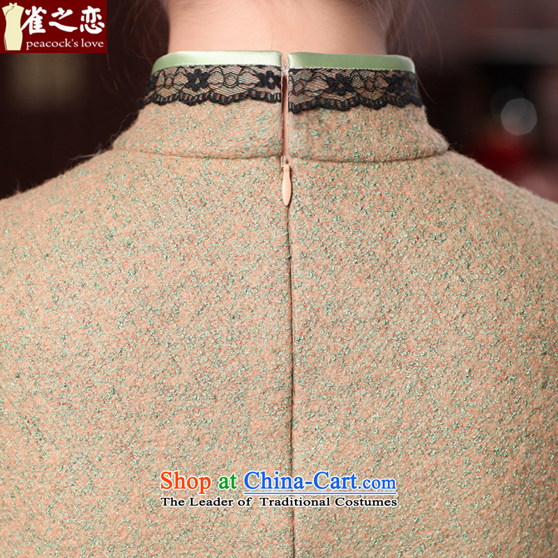 Love of birds oriental feelings spring 2015 new thick warm lace stitching qipao skirt QC589? gross figure XXXL, love birds , , , shopping on the Internet