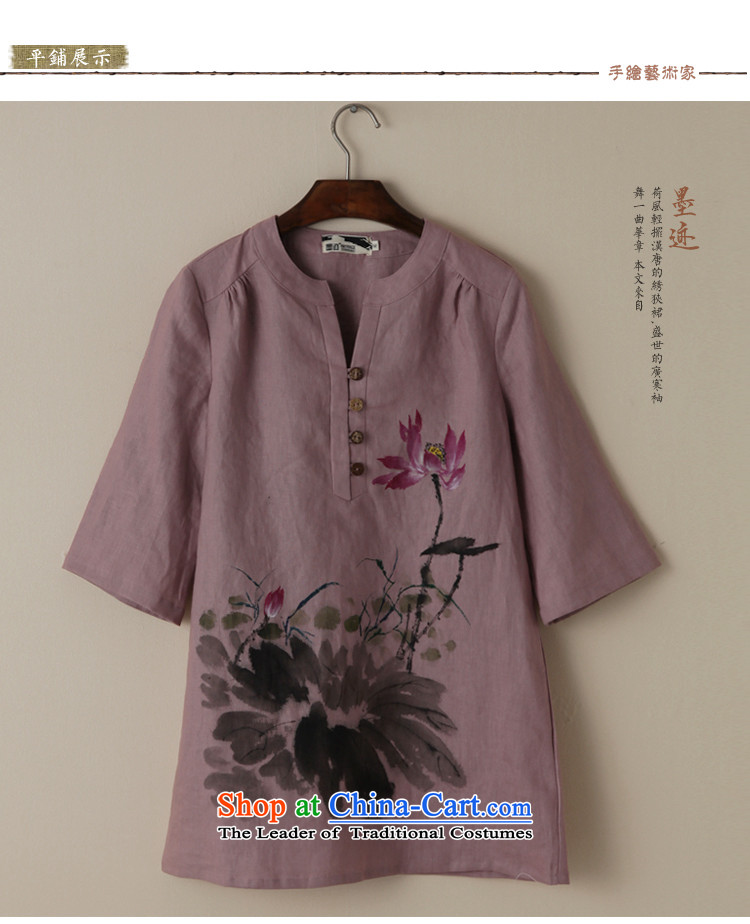 Load new ink autumn hand-painted original cotton linen Tang dynasty female Han-T-shirt national wind in Sau San sleeveless shirt purple M picture, prices, brand platters! The elections are supplied in the national character of distribution, so action, buy now enjoy more preferential! As soon as possible.