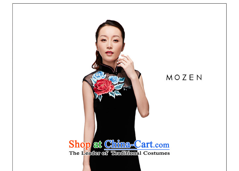 A qipao wood really spring and summer 2015 new embroidered dress qipao high end of the stylish and elegant dress female winter dresses NO.22245 visitor Black XL Photo, 01 Price, brand platters! The elections are supplied in the national character of distribution, so action, buy now enjoy more preferential! As soon as possible.