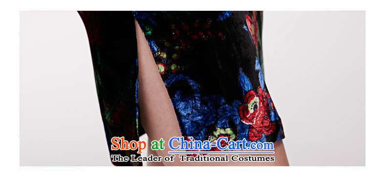Wooden spring and summer of 2015 really new women's Silk Cheongsam silk velvet gown elegant Chinese Winter dresses 11719 01 Black M picture, prices, brand platters! The elections are supplied in the national character of distribution, so action, buy now enjoy more preferential! As soon as possible.