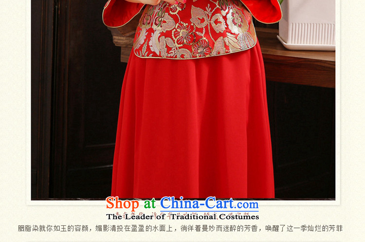 Toasting champagne wedding dress uniform tslyzm qipao improved long 2015 autumn and winter new bride long-sleeved Chinese wedding Soo-wo service Tang Dynasty to the dragon use red L picture, prices, brand platters! The elections are supplied in the national character of distribution, so action, buy now enjoy more preferential! As soon as possible.