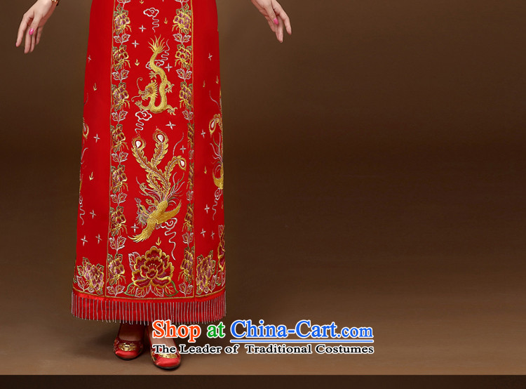 The privilege of serving-leung of autumn and winter red Chinese wedding dress bride wedding dresses Soo-reel serving drink service use skirt use red dragon M picture, prices, brand platters! The elections are supplied in the national character of distribution, so action, buy now enjoy more preferential! As soon as possible.