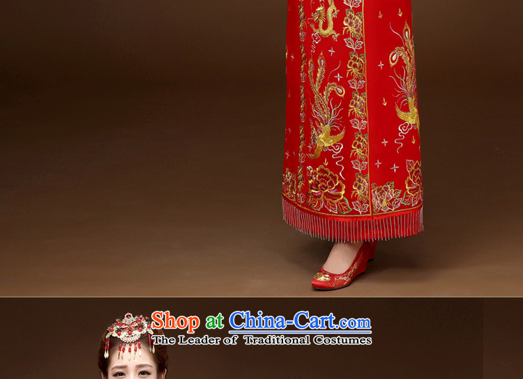 The privilege of serving-leung of autumn and winter red Chinese wedding dress bride wedding dresses Soo-reel serving drink service use skirt use red dragon M picture, prices, brand platters! The elections are supplied in the national character of distribution, so action, buy now enjoy more preferential! As soon as possible.