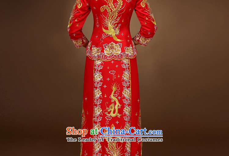 The privilege of serving-leung of autumn and winter bride with a drink service wedding dress Sau Wo service use the Dragon Chinese cheongsam dress use the wedding dress Red 2XL Photo, prices, brand platters! The elections are supplied in the national character of distribution, so action, buy now enjoy more preferential! As soon as possible.
