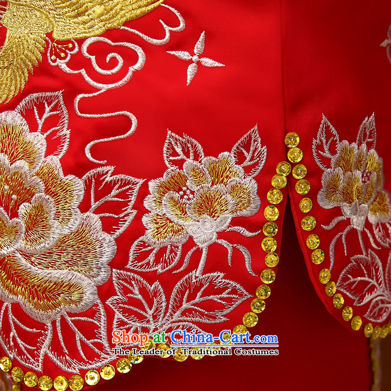 The privilege of serving-leung of autumn and winter bride with a drink service wedding dress Sau Wo service use the Dragon Chinese cheongsam dress use red 2XL, wedding gown of service-leung , , , shopping on the Internet