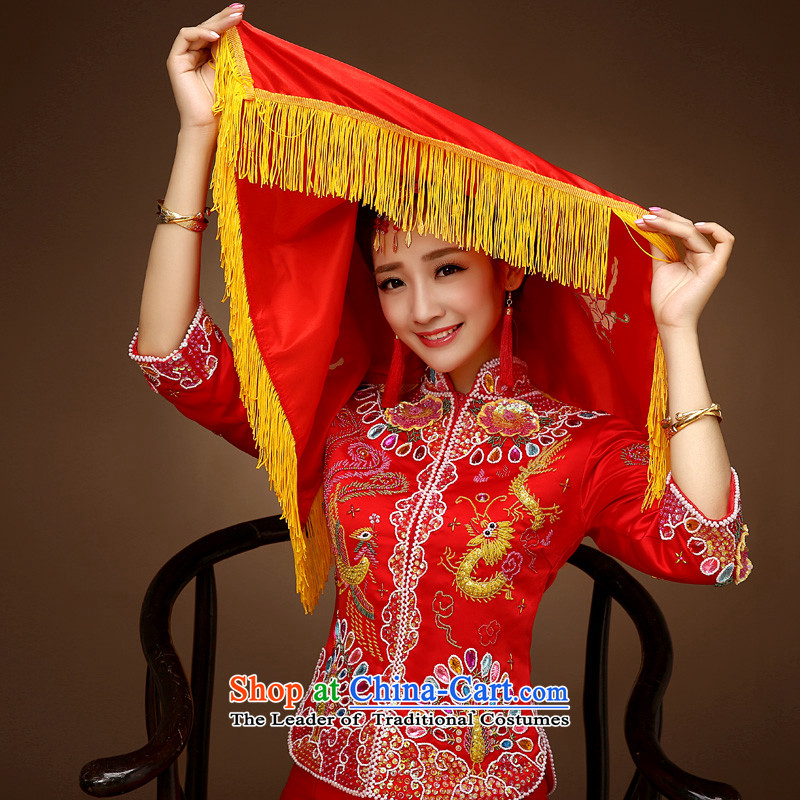 The privilege of serving-leung 2015 new bride of autumn and winter load longfeng use skirt wedding dress qipao bows to Sau Wo Service RED M, a service-leung , , , shopping on the Internet