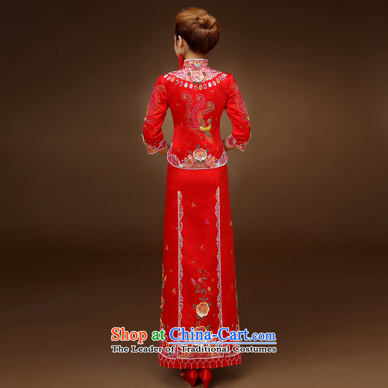 The privilege of serving-leung 2015 new bride of autumn and winter load longfeng use skirt wedding dress qipao bows to Sau Wo Service RED M, a service-leung , , , shopping on the Internet