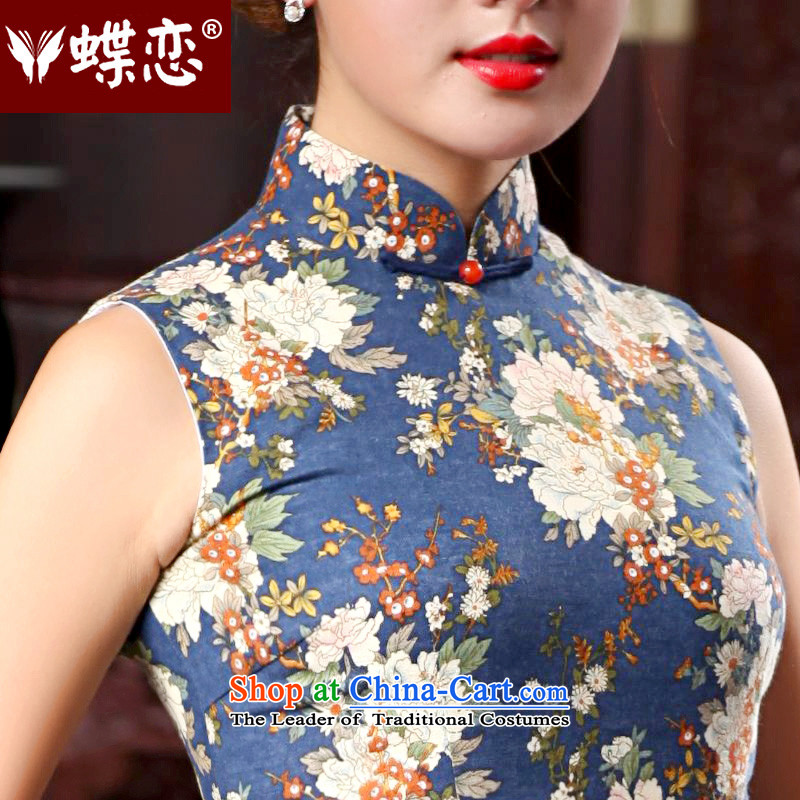The Butterfly Lovers 2015 Summer new cotton linen dresses and Stylish retro everyday dress qipao improved cheongsam dress 46024 Red XXL, Butterfly Lovers , , , shopping on the Internet