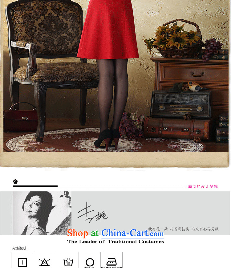 A Pinwheel Without Wind, fuser Yat autumn and winter wool? 9 to the Sau San cuff dresses of ethnic Chinese women skirt Fashion collar red XL Photo, prices, brand platters! The elections are supplied in the national character of distribution, so action, buy now enjoy more preferential! As soon as possible.