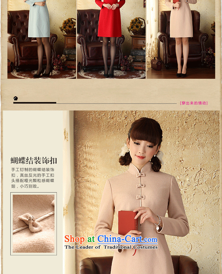 A Pinwheel Without Wind-jae-Yong-il woolen? dresses autumn and winter new Chinese skirts long-sleeved 