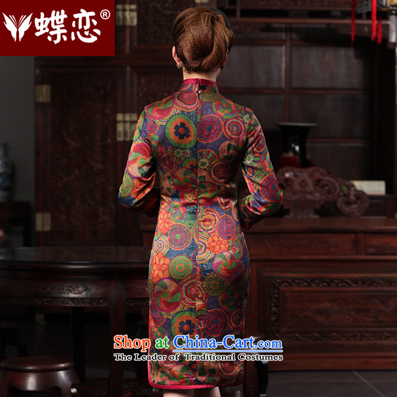 Butterfly Lovers 2015 Autumn New) Improvement of cloud of incense yarn Silk Cheongsam Fashionable dresses 48013 year - 7 Days XXL, pre-sale of land has been pressed Butterfly Shopping on the Internet