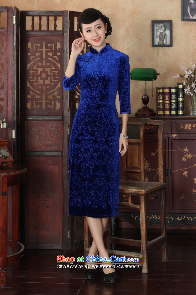 Mrs Ingrid Yeung economy Overgrown Tomb new products Chinese improved cheongsam dress long skirt superior Stretch Wool 7 Cuff Kim qipao  TD00039 figure XL Photo, prices, brand platters! The elections are supplied in the national character of distribution, so action, buy now enjoy more preferential! As soon as possible.