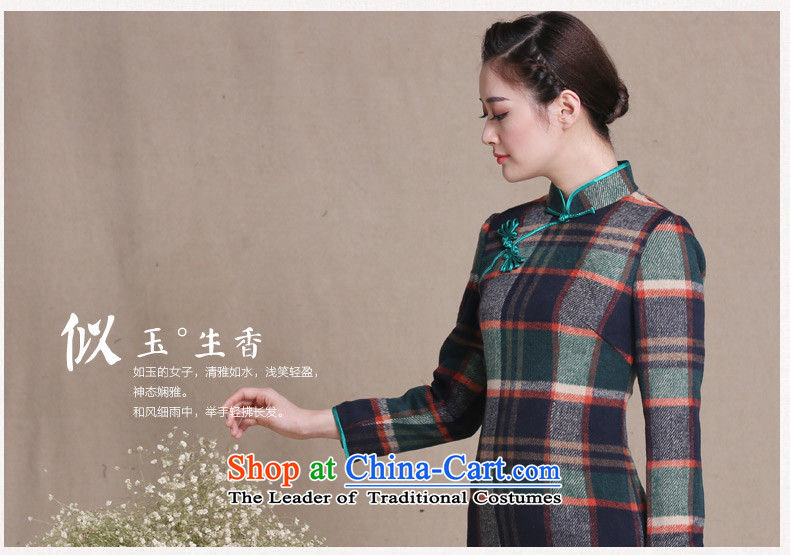 The concept of cross-sa latticed gross qipao?? in the autumn woolen long long-sleeved improved cheongsam dress qipao Ms. autumn and winter Y3221D LATTICES L picture, prices, brand platters! The elections are supplied in the national character of distribution, so action, buy now enjoy more preferential! As soon as possible.