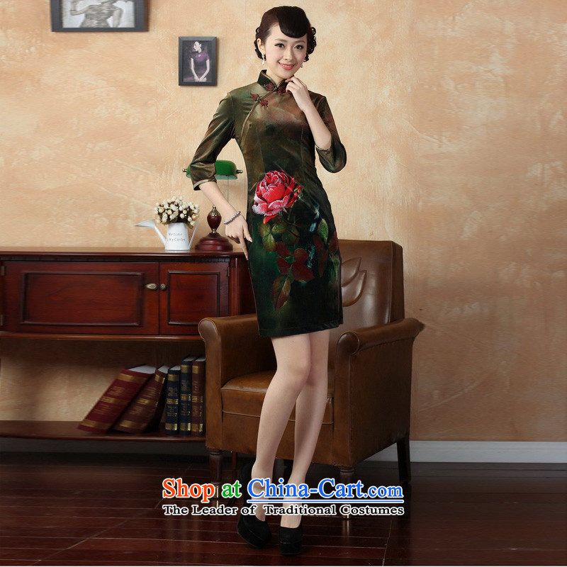 Mrs Ingrid Yeung as Overgrown Tomb 2014 Autumn and Winter Female decorated in stylish retro Tang dynasty improved dresses scouring pads as shown M, Mrs Ingrid qipao economy Overgrown Tomb , , , shopping on the Internet