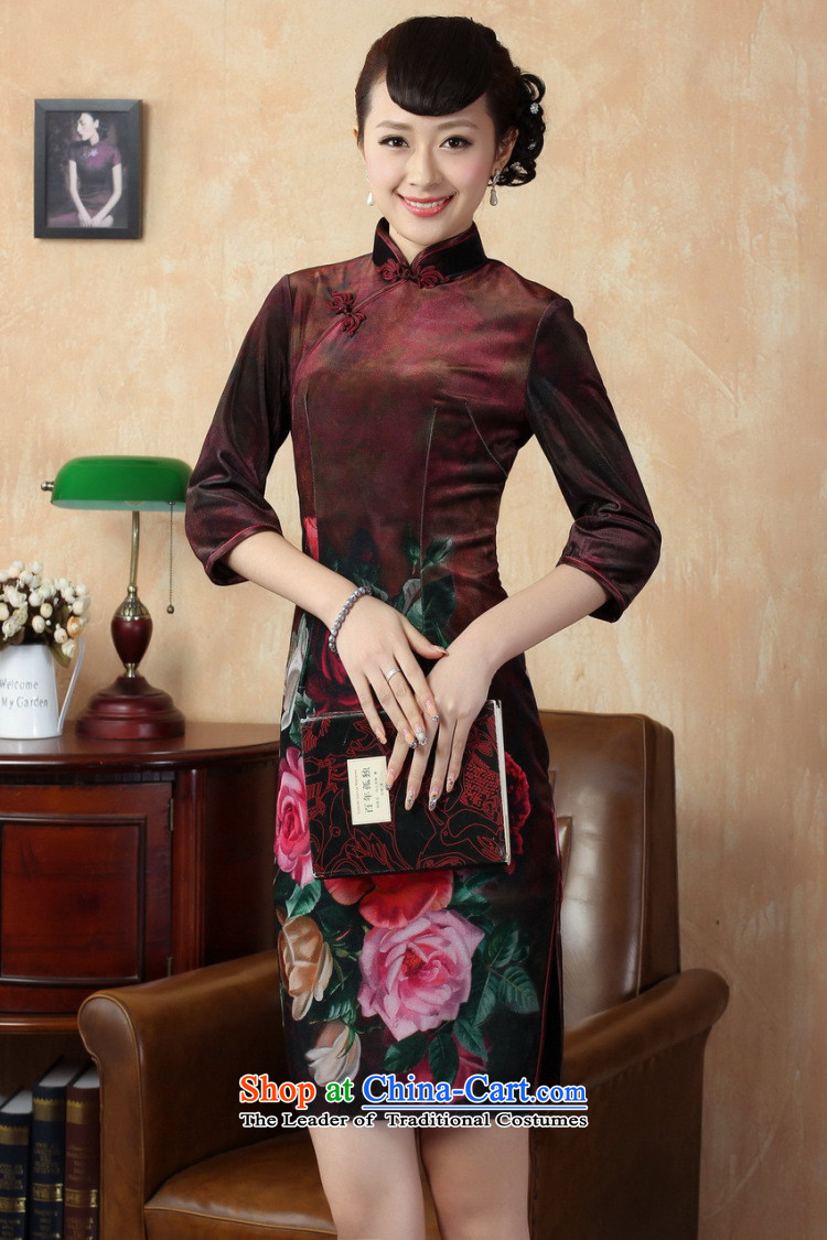 Mrs Ingrid Yeung economy new autumn 2014 Overgrown Tomb of Tang Dynasty cheongsam dress collar Stretch Wool poster retro Kim Classic short-sleeved qipao improvement as figure S picture, prices, brand platters! The elections are supplied in the national character of distribution, so action, buy now enjoy more preferential! As soon as possible.