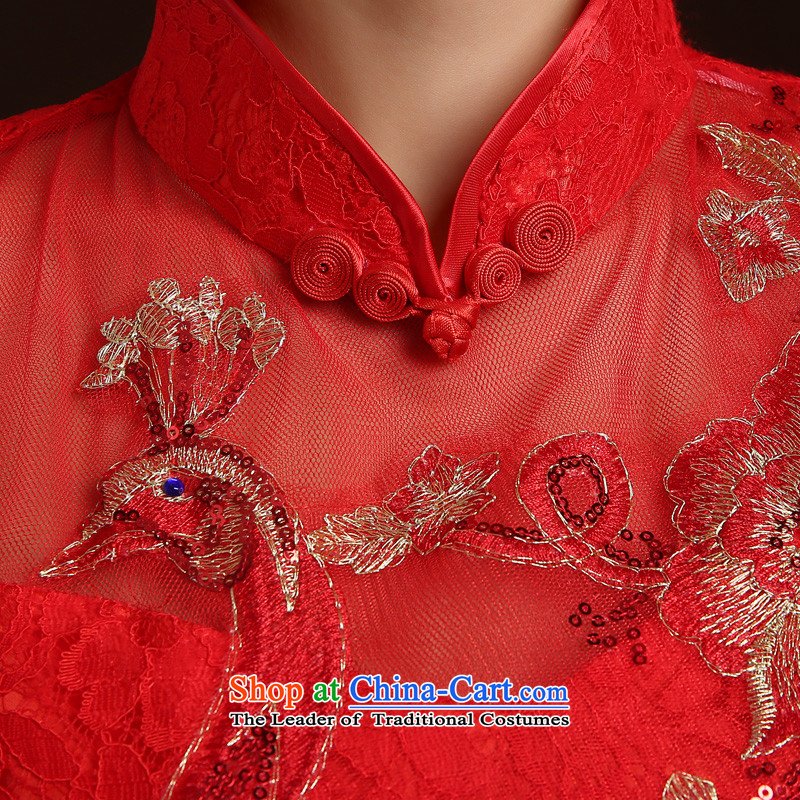 Beverly Ting bows Service Bridal Fashion 2015 Winter Wedding Dress Short of red retro embroidery cheongsam dress red dragon use S, Beverly (tingbeier ting) , , , shopping on the Internet