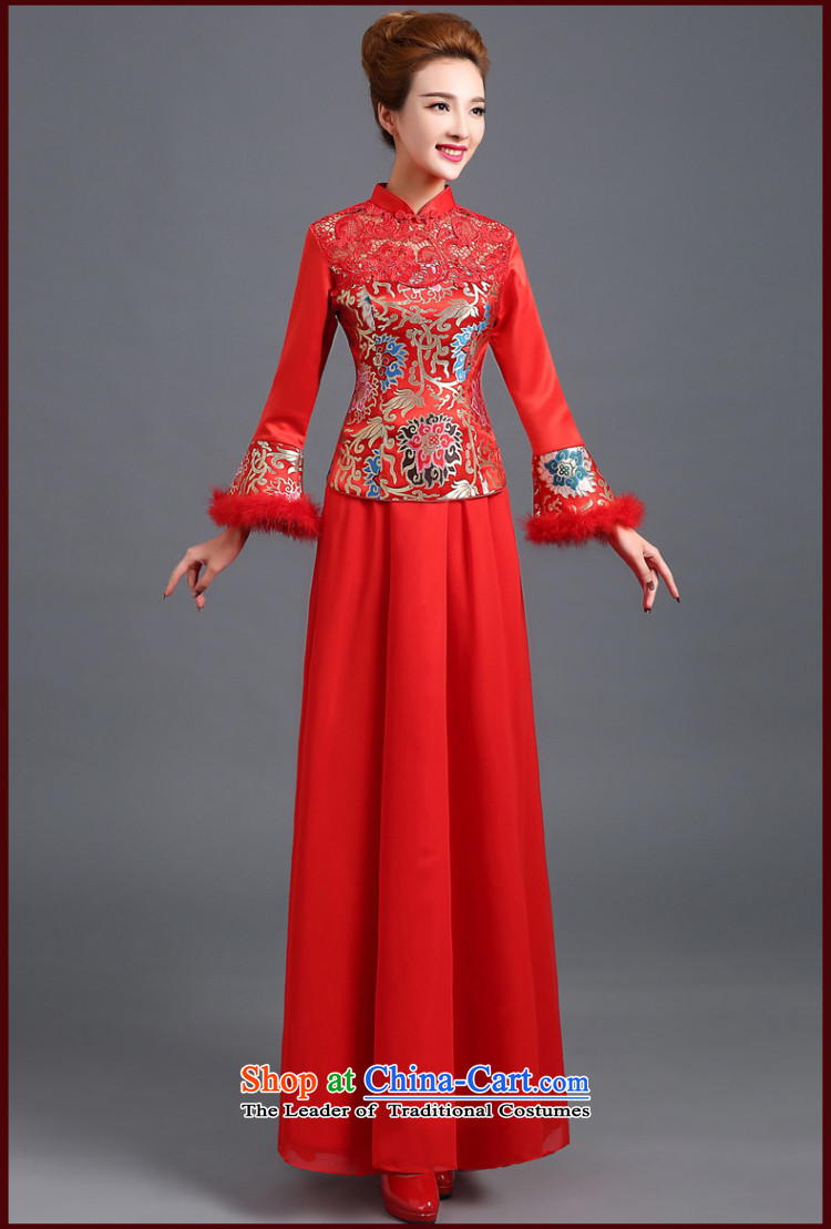 Beverly Ting bows Service Bridal Fashion 2015 new winter dress qipao red, marriage and Phoenix use su kimono red XL Photo, prices, brand platters! The elections are supplied in the national character of distribution, so action, buy now enjoy more preferential! As soon as possible.