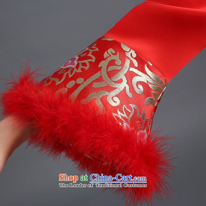 Beverly Ting bows Service Bridal Fashion 2015 new winter dress qipao red, marriage and Phoenix use su kimono red XL, Beverly (tingbeier ting) , , , shopping on the Internet