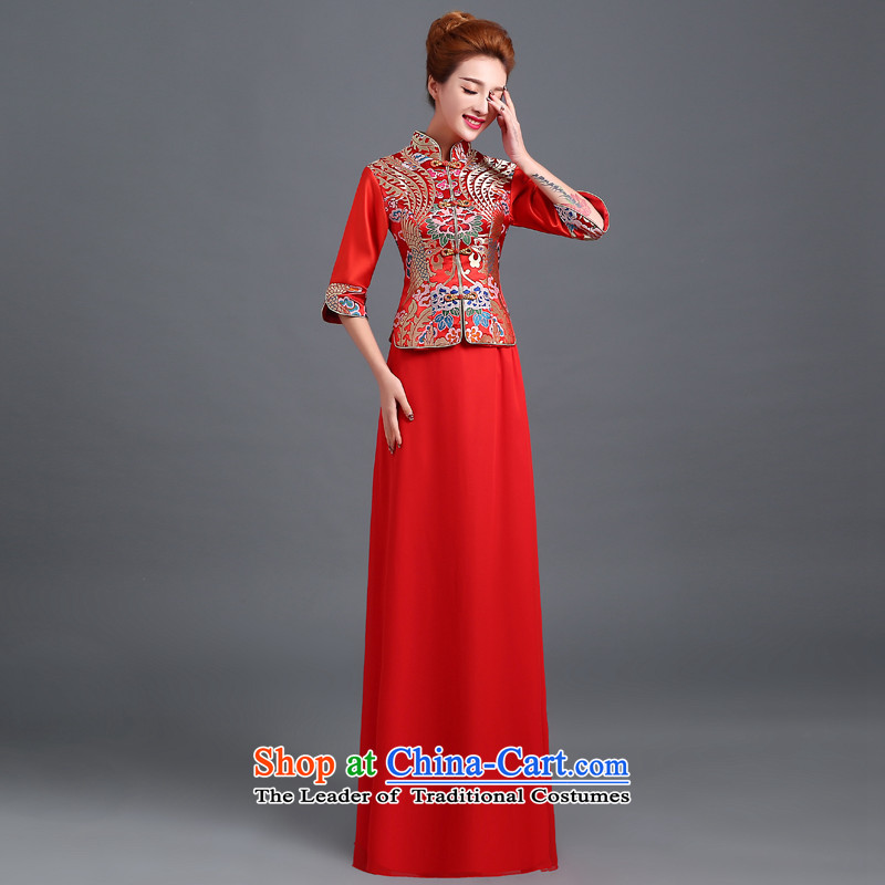 Beverly Ting qipao stylish Sau San improvements marriage 2015 new bride wedding dresses red long evening dress autumn and winter female red , L, Beverly (tingbeier ting) , , , shopping on the Internet