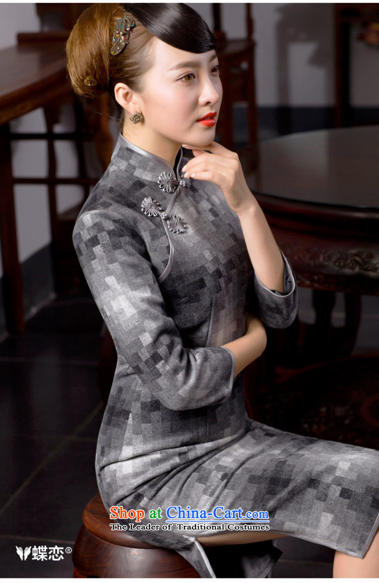The Butterfly Lovers autumn 2015 new stylish improved latticed cheongsam dress retro elegant qipao long hair? 49054 gray mosaic M picture, prices, brand platters! The elections are supplied in the national character of distribution, so action, buy now enjoy more preferential! As soon as possible.